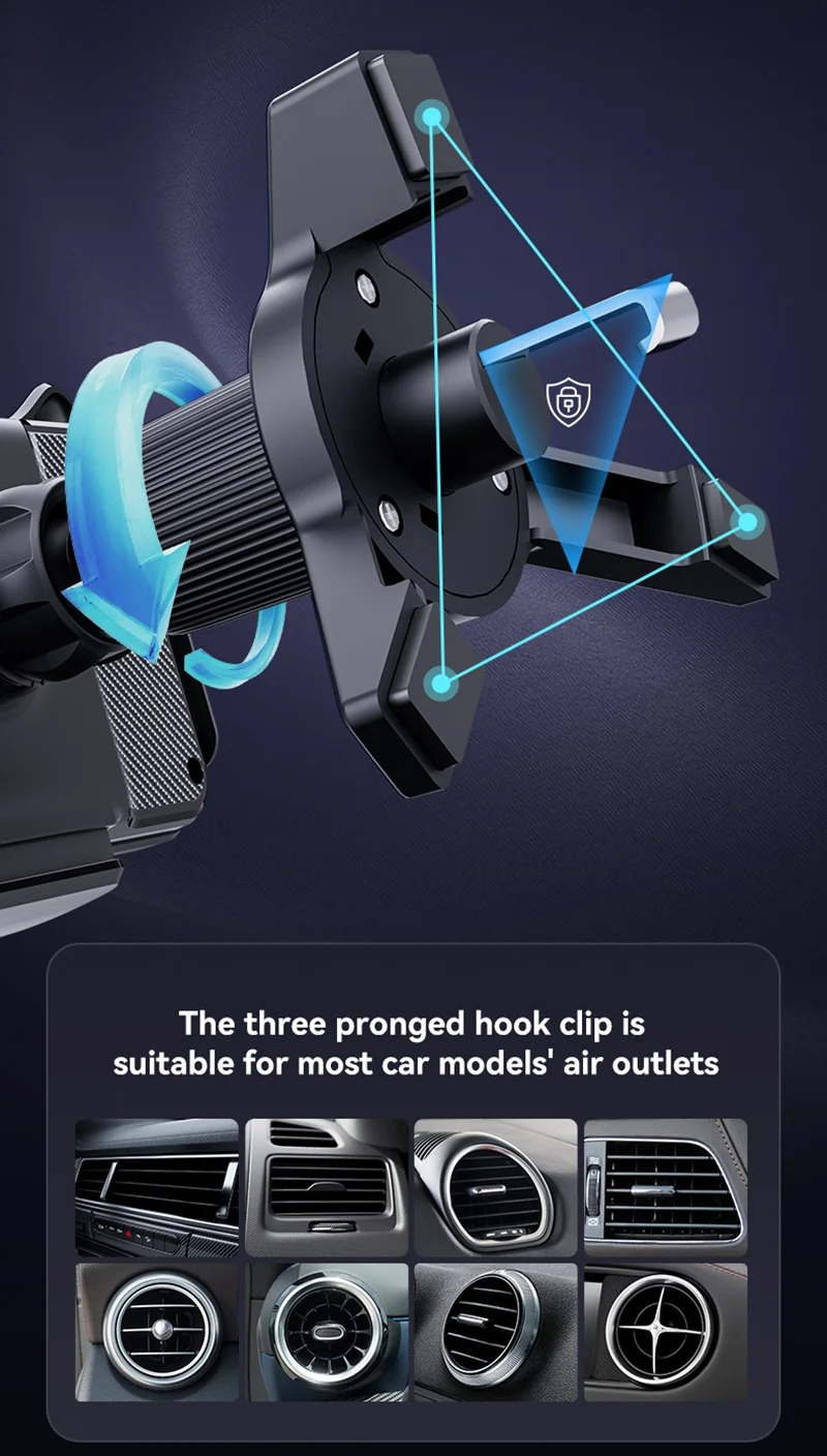 Q300 Universelle Auto-Handyhalterung mit Ladefunktion 360° ° Drehbare Halterung für Samsung Galaxy Fold 6 5 4 3 Z Flip S25 S24 iPhone 17 16 – Detail 18