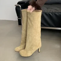 Eilyken Concise Round Toe Women Knee-High Boots Punk Style Thin High Heels Shoes Autumn Winter Female Long Booties - Image 4