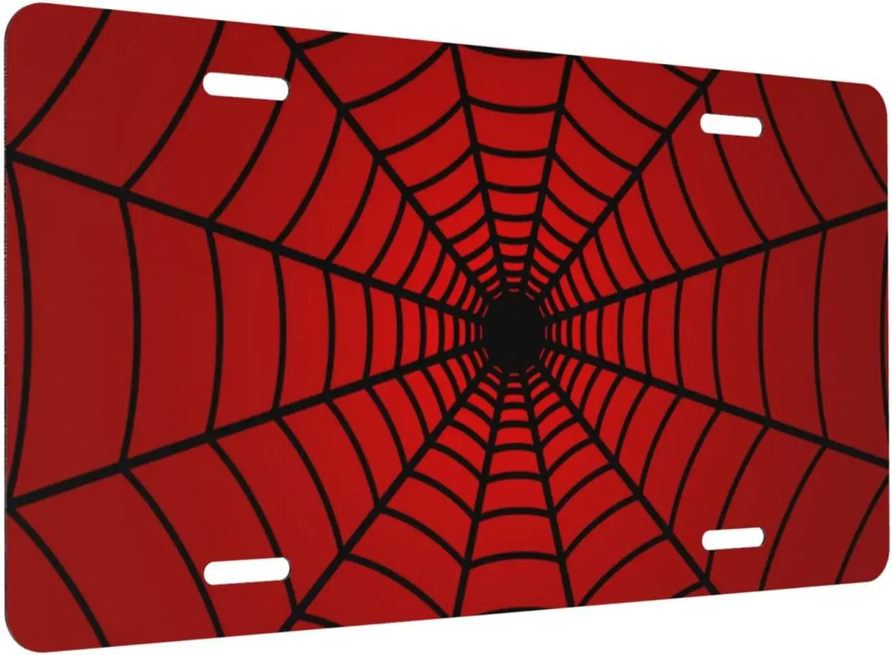 

Spider Web License Plate Decoration Car Front Vanity Tag Aluminum for Car Truck RV Trailer 6X12 Inch Standard Size 4 Holes
