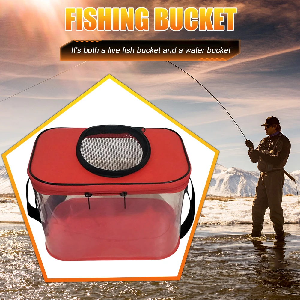 Foldable Fish Bucket Portable Skylight Breathable Fish Bucket