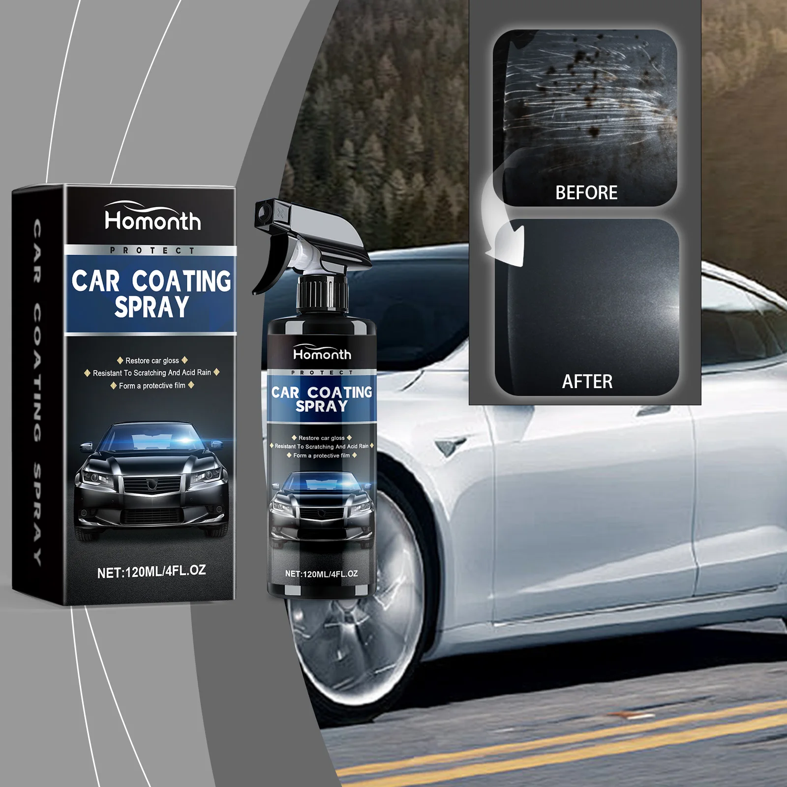 Car coating spray Ceramic for Car Paint Protection & Scratch Repair Stain Remover Scratch-Resistant Renewal Polish 169 g