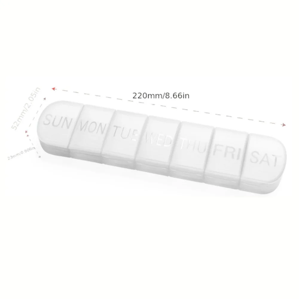 Portable Weekly Pill Organizer with 7-Day Compartments for Medicine and Supplements