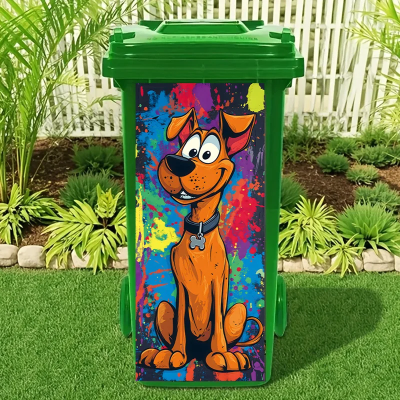 Adorable Cartoon Dog Rubbish Bin Stickers - Funny Kitchen Decor thumbnail 3