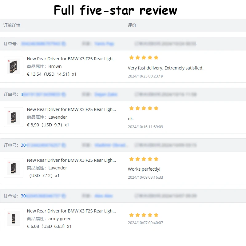 For BMW X3 F25 New Rear Driver B003809.2 LED Light Plug and Play Tail Light Repair Replacement Board Highlight Car Light