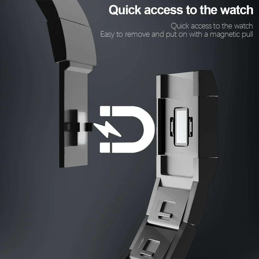 Magnetic Buckle Stainless Steel Watch Strap - No Gaps Design