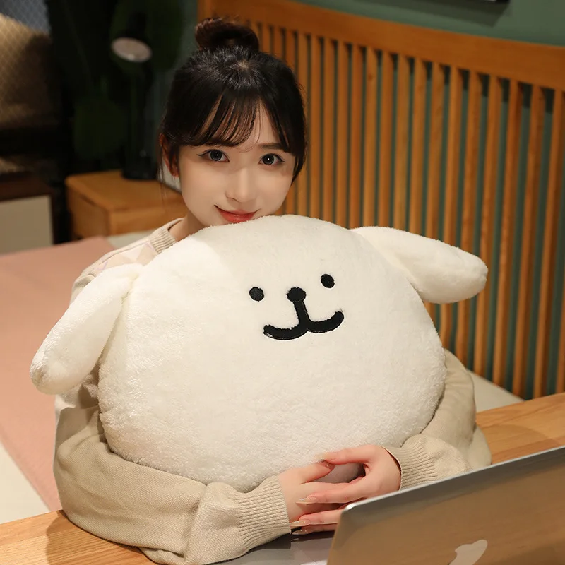 50cm Cute Line White Dog Plush Throw Pillow Toy Anime Maltese Stuffed Animals Puppy Plushies Soft Kids Girls Toys Home Decor