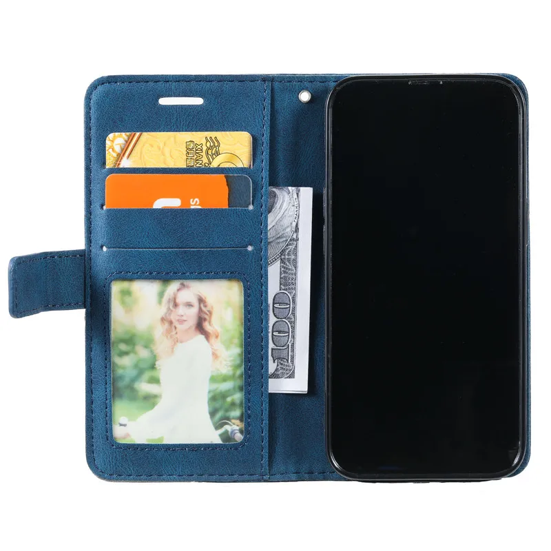 Premium Flip Magnetic Leather Wallet Phone Case with Stand