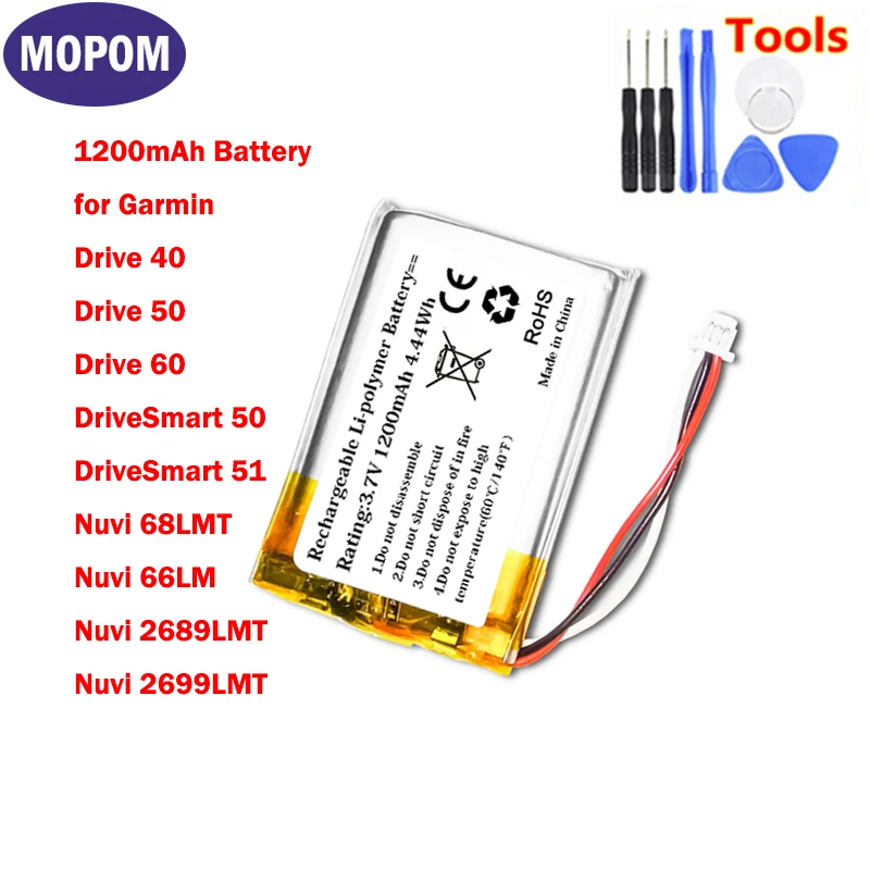 vhbw batteria sostituisce Garmin 010-10863-00, 011-01451-00 per