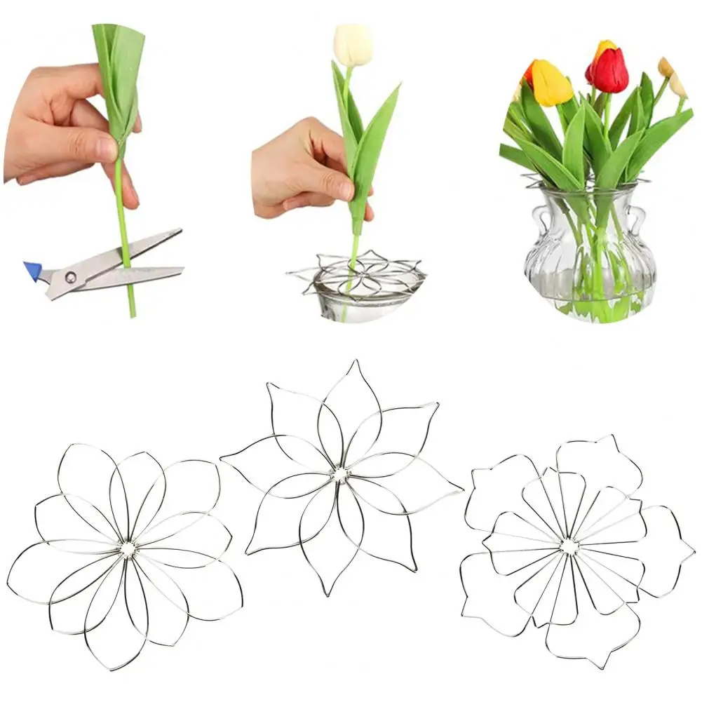 Metal Vase Flower Arranger Grid Floral Stem Holder Multi-holes Bouquet Plant Fixation Flower Frog Iron Floral Arrangement Tool 3