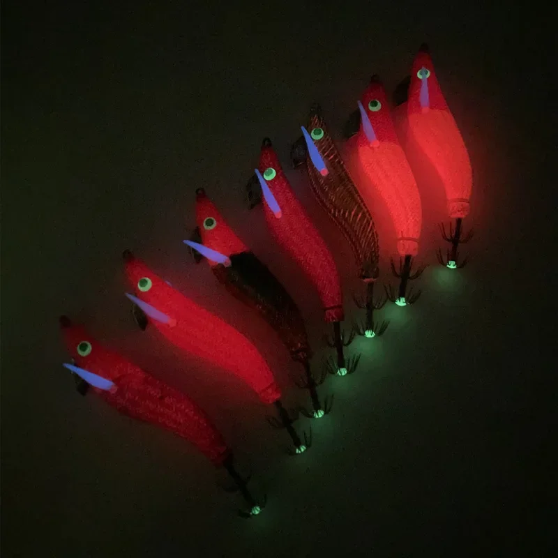 2.2# Luminous Wood Shrimp Japanese Hook 9cm-8g Squid Hook Bait Flat Part of Knife Shrimp Squid Needle Lure