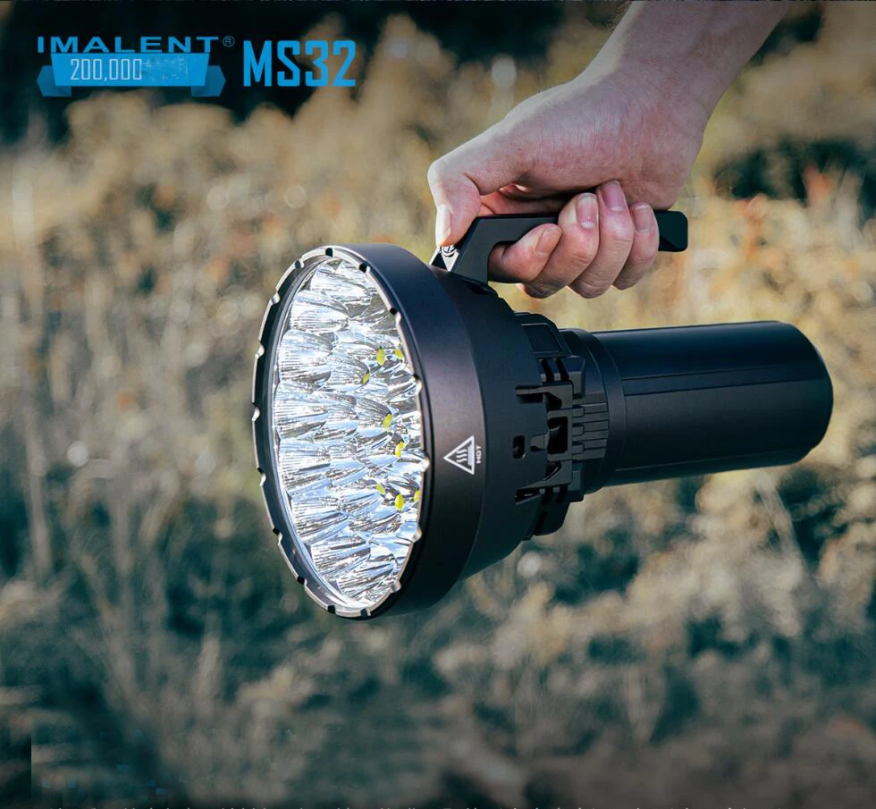 

IMALENT MS32 Professional Brightest Flashlight / Searchlight, 32 CREE XHP70.2 LEDs 200,000 Lumens, 1,618m ,USB C Rechargeable