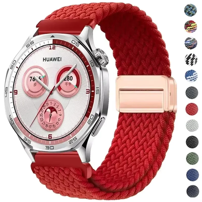 Braided Nylon Loop Strap with Magnetic Buckle, 20mm/22mm - Comfortable Watch Band