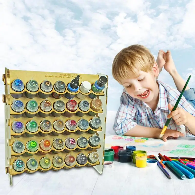 35 Slots Paint Organizer Storage Rack Miniature Model Hobby Paint Station Holder Caddy Stand 34mm Round Bottle Paints
