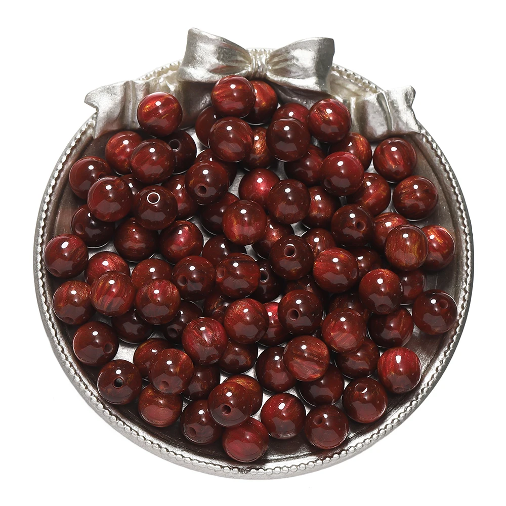 Glitter Cat Eye Resin Beads - Round Loose Beads