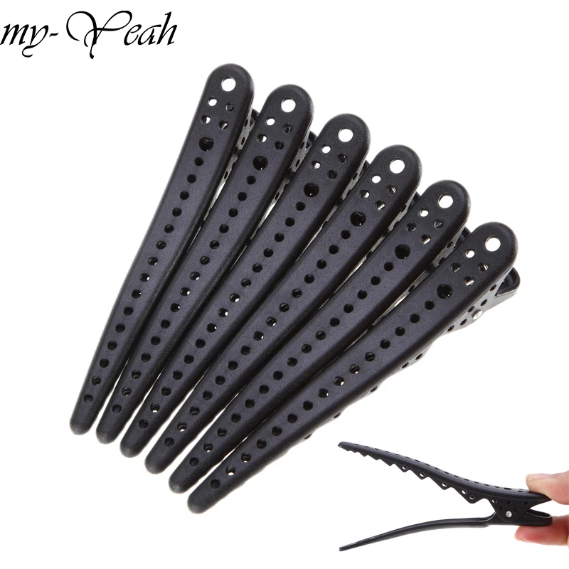 

Myyeah 6 Pcs/Set Pro Salon Hair Clips Hairdressing Section Clamps Single Prong Alligator Hairpins Hairstyling Tools DIY Home
