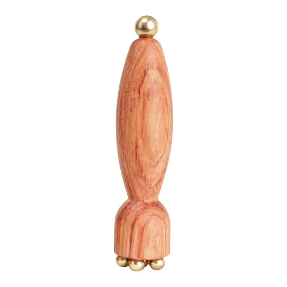 Five Beads Design Sandalwood Lotus Seedpod Massager Face Lifting and Tightening Reduce Puffiness Eye Massage Stick Traditional