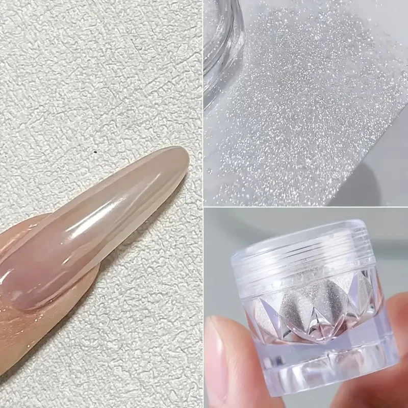 Nail Decoration Moonlight Mirror Nails Powder Metallic Silver Effect Pigments Laser Dust Glitter Aurora Shiny Pearl Nail Tip Manicure