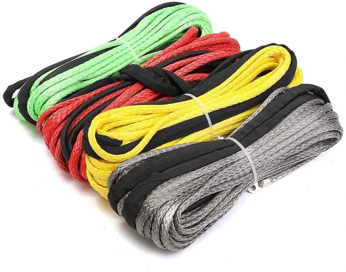 1x Durable 15m 5mm 10000lbs Synthetic Winch Rope Line Recovery Cable