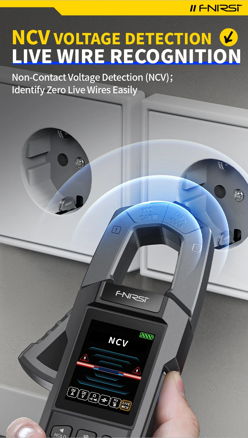 DMC-100 Цифровой токовый мультиметр с клещами,600A AC/DC, 10000 отсчётов, NCV