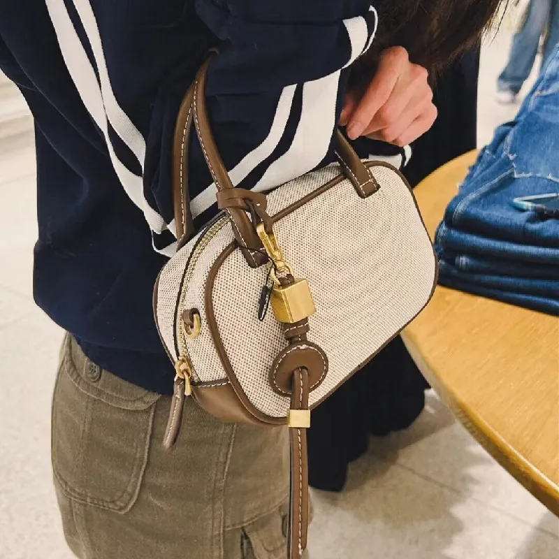 Mini Fashionable Women's Handbag Crossbody Shoulder Pillow Bag with Phone Pocket Hard PU Material Fashionable Style