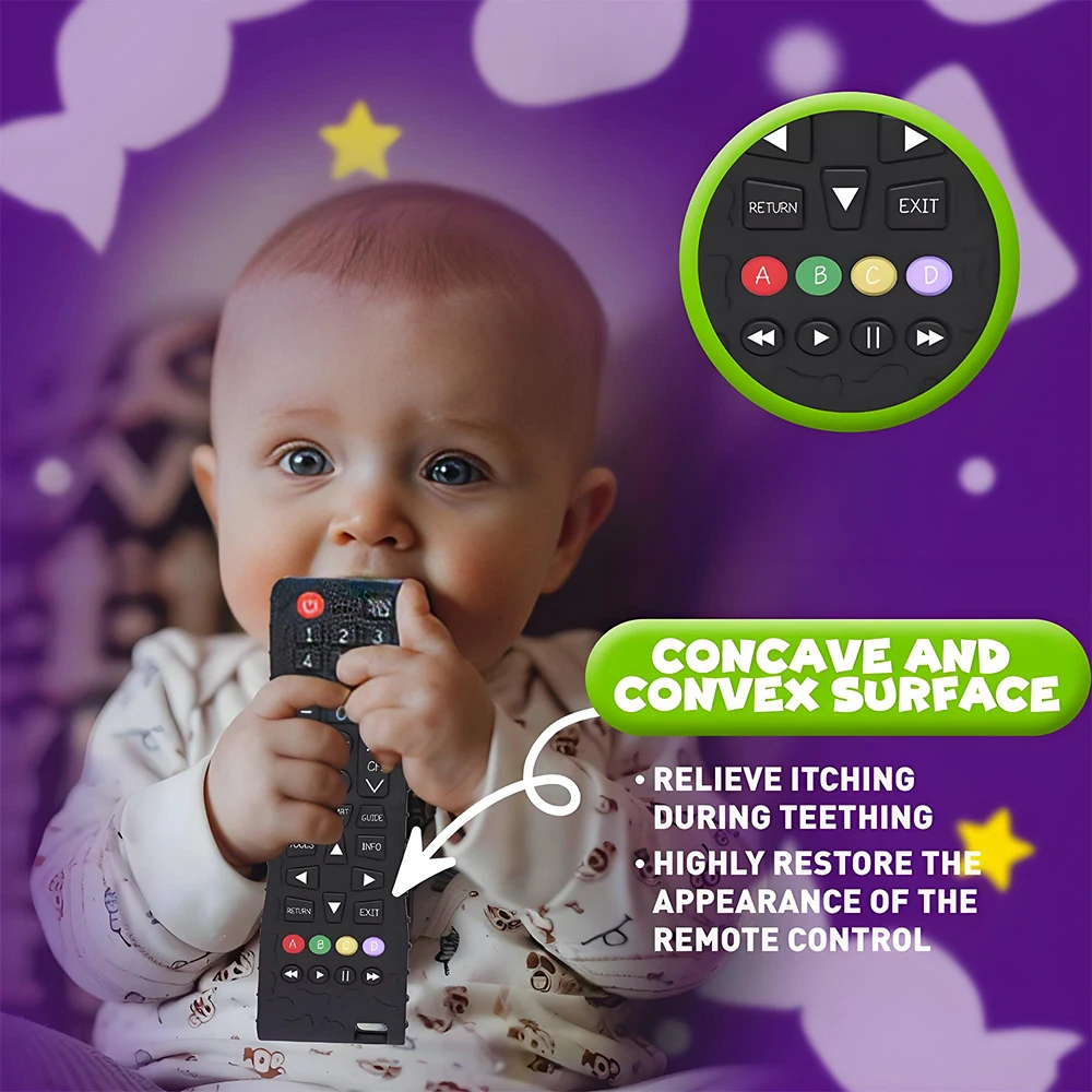 1/4pcs New baby teethers remote control modeling silicone teething toys children's sensory educational toys gift sets 5