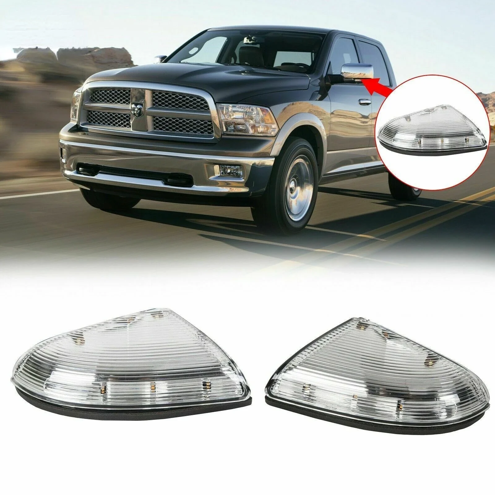 

Fit for RAM 1500 2500 New Front Driver Left & Passenger Right Mirror Turn Signal 68064949AA,68064948AA