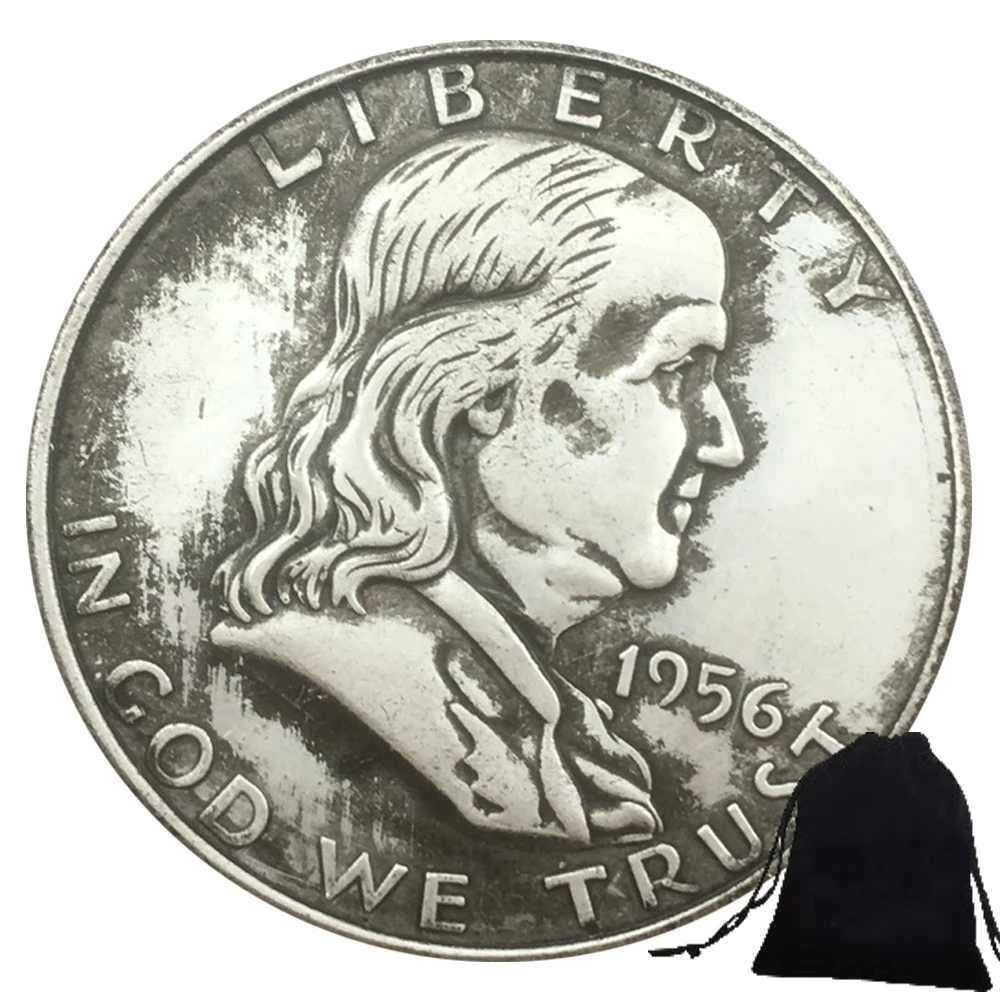 

Luxury 1956 Liberty Franklin Half-Dollar Fun Couple Art Coin/Nightclub Decision Coin/Lucky Commemorative Pocket Coin+Gift Bag