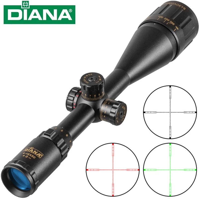 Diana 6-24X50 Sfir Tactics Rifle Scope Lock System Green Red Dot Light Sniper Gear Mirino Ottico Cannocchiale Per La Caccia