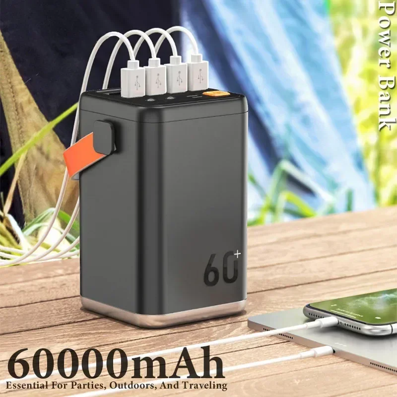 

Large capacity outdoor portable mobile power supply, 60000 mah, supporting fast charging, multiple USB connection charging ports