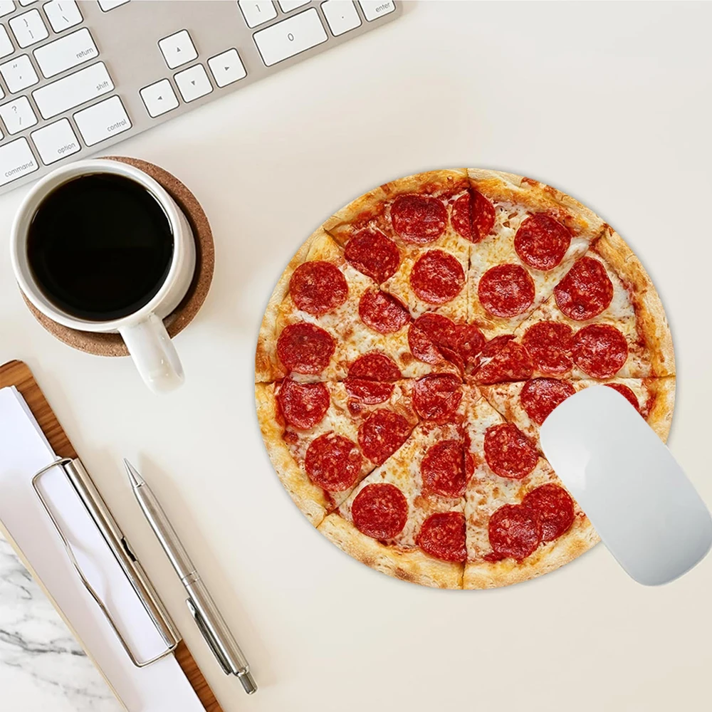 Non-slip rubber pizza mouse pad