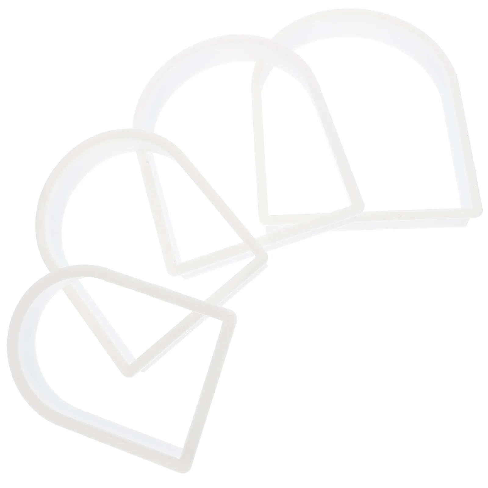 

4 Pcs Donut Biscuit Mold Reusable Baking Molds Fondant Cookie Supplies Chocolate Tool White Cuter Stencils