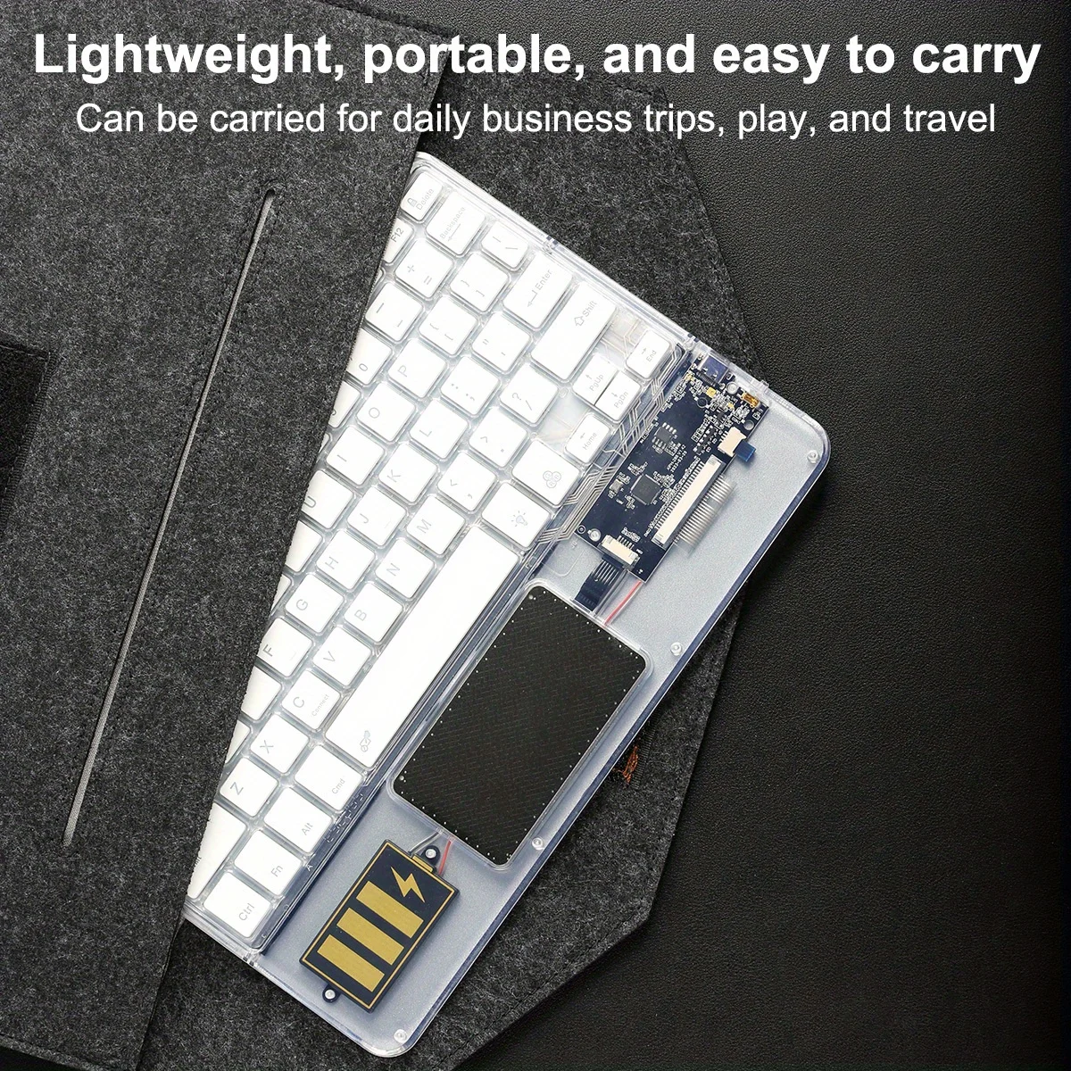Bluetooth Keyboard with Touchpad Premium Transparent Rechargeable Bluetooth Keyboard with RGB Backlight for IPAD Laptop MAC