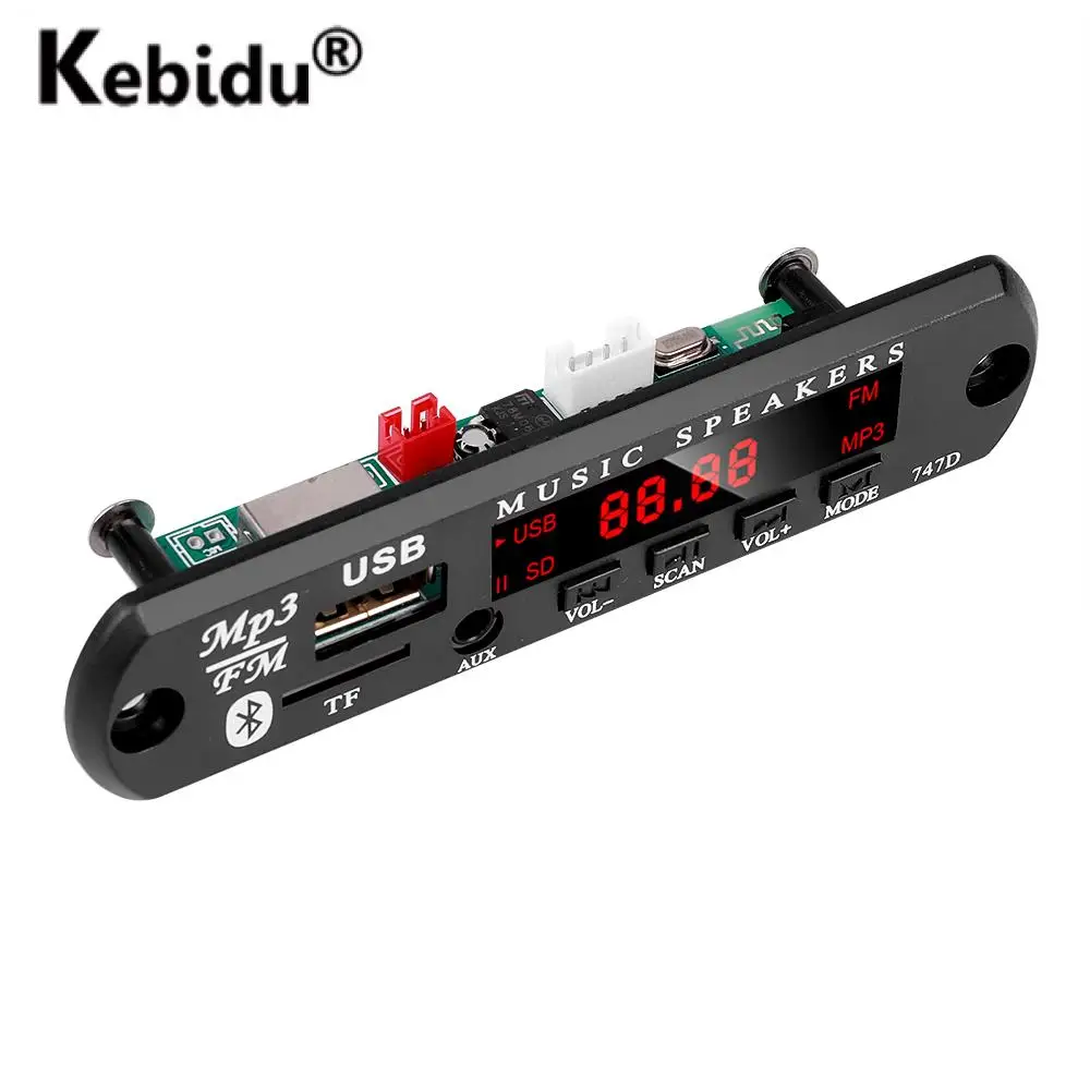 Audio MP3 Player Bluetooth MP3 Decoder 9V-12V Car MP3 WMA Decoder Board USB Player TF Card FM Radio Module Board Wireless Bluetooth 5.0 For Car