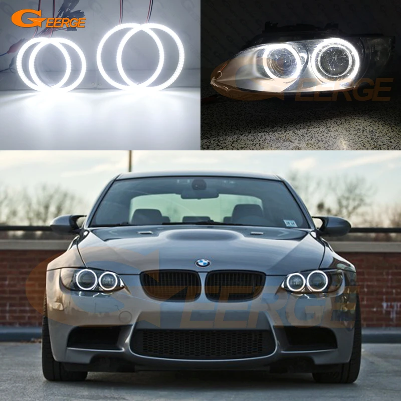 For Bmw 3 Series E90 E91 E92 E93 M3 Xenon Headlight Ultra Bright Smd Led Angel Eyes Halo Rings
