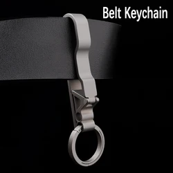 Titanium Alloy Keychain Belt Buckle Outdoor Portable Keyring Practical Keychain EDC Outdoor Tools