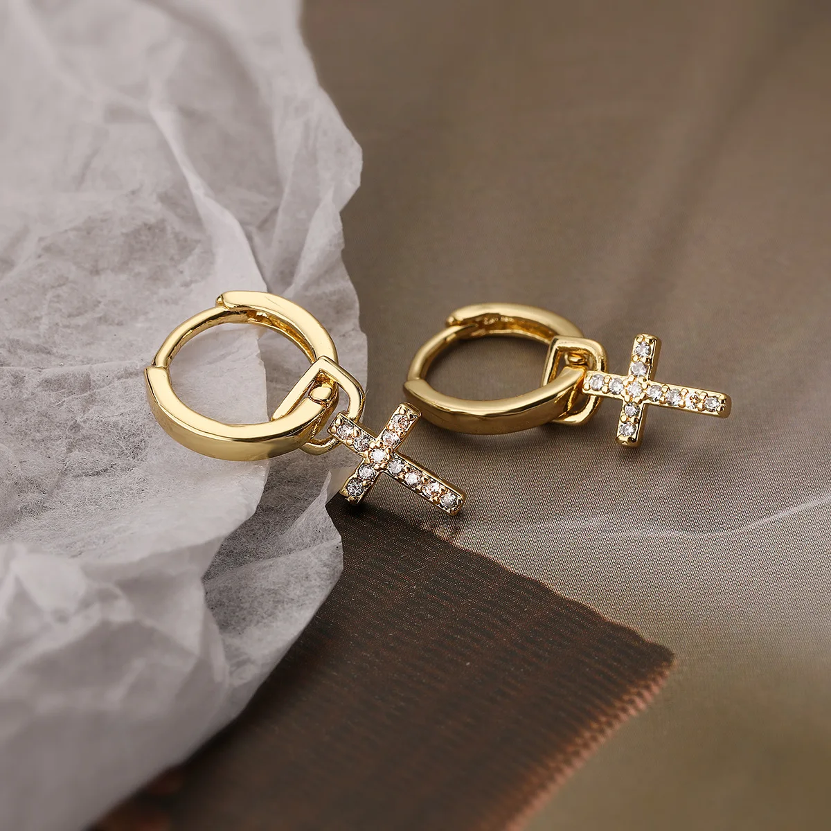 Orecchini A Croce Aroncent In Argento Sterling 925 Con Zirconia Cubica, Gioielli Moderni Per Donna E Ragazza, Regalo Compleanno E Matrimonio