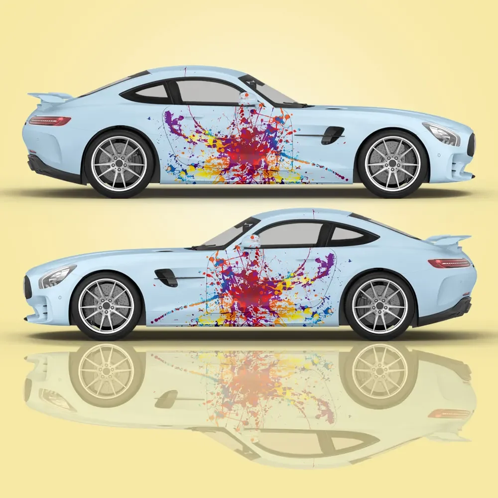 Color Splash Side Vehicle Livery Decals Vinyl Wrap Universal Size Car ...