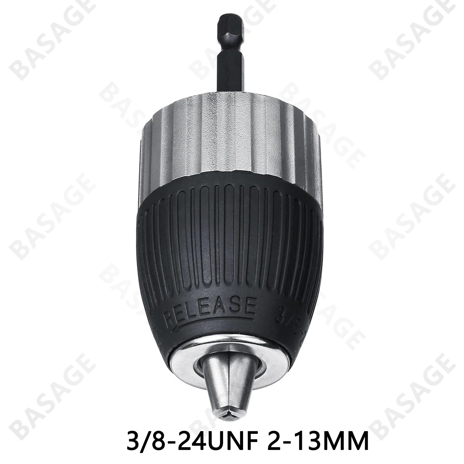 1.5-13mm Electric Drill Chuck Keyless Self-locking 3/8-24UNF Driver Tool Accessories Keyless Adapter Impact Hex Shank