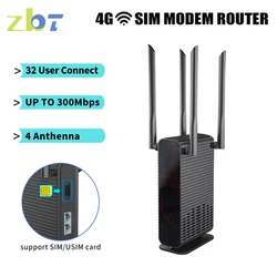 ZBT 3G 4G Router WIFI 1200M 300M EC200A LTE Modem WAN 2*LAN Built-in SIM Card High Gain Antenna Hotspot Internet Access for Home