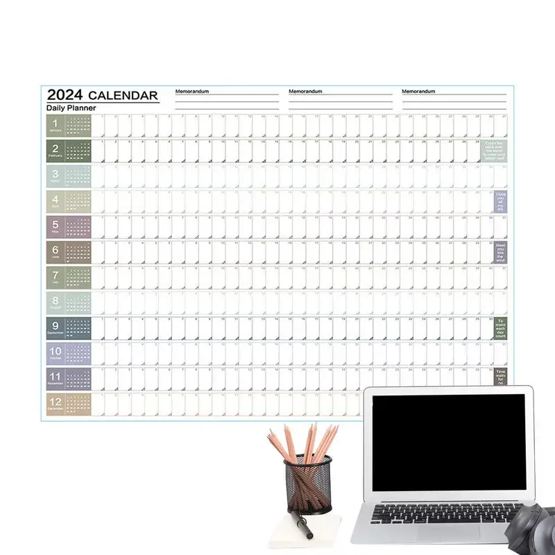 

2024 Calendar Daily Schedule Planner Sheet Cute Wall Calendar Yearly Weekly Annual Planner To Do List Agenda Calendars