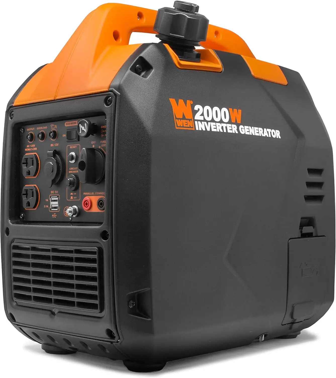 2000-Watt Portable Inverter Generator Fuel Shut Off CARB Compliant Ultra Lightweight Black/Orange Super Quiet