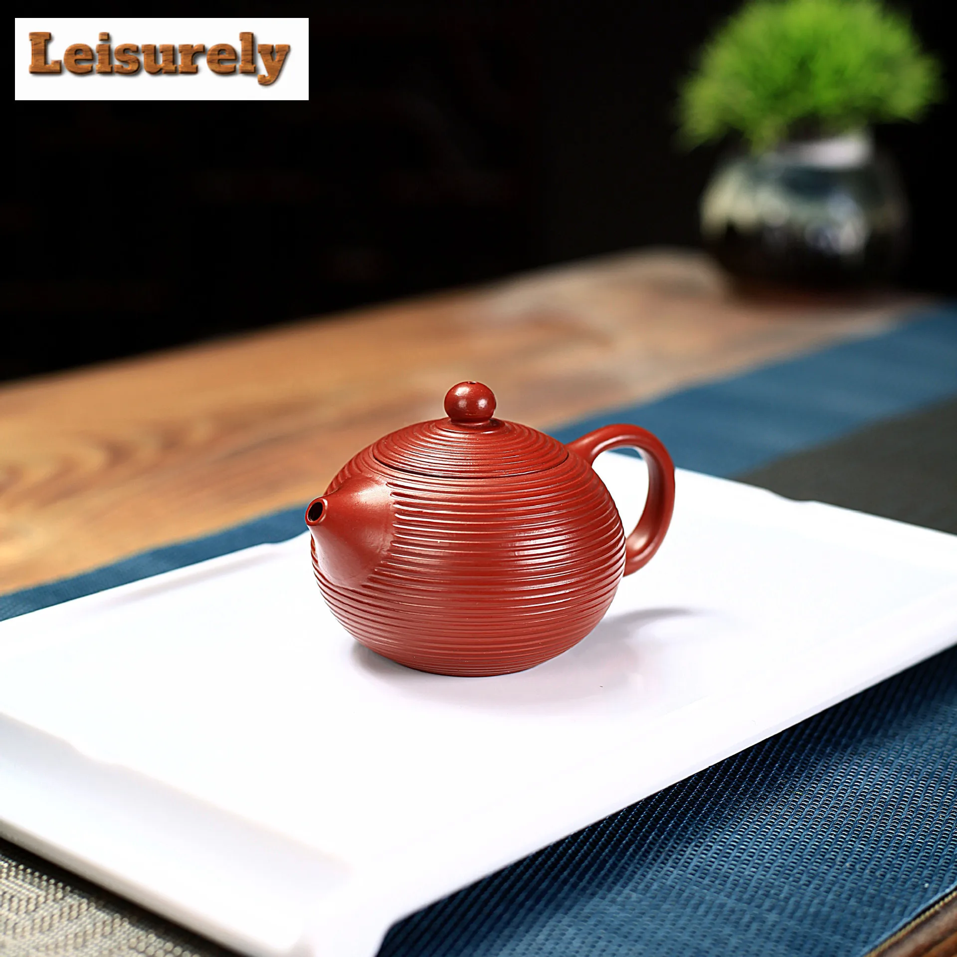 130ml Antique Yixing Purple Clay Teapots Handmade screw thread Xishi Pot Raw Ore Dahongpao Mud Kettle with Filter Zisha Tea Set