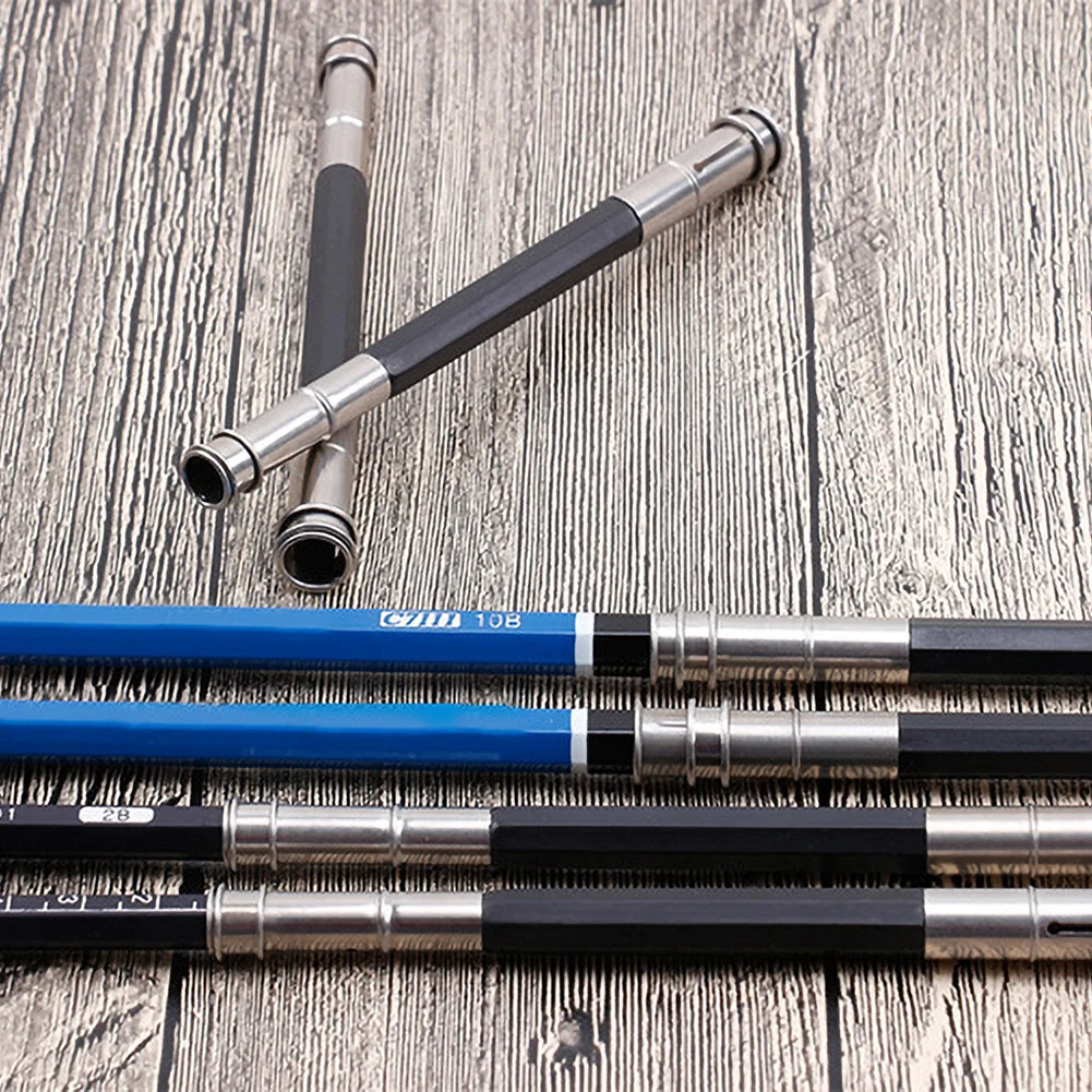 Dual-headed Pencil Extender Holder Adjustable Wooden Lengthener Holder Practical Portable  Creative Painting Drawing Tool