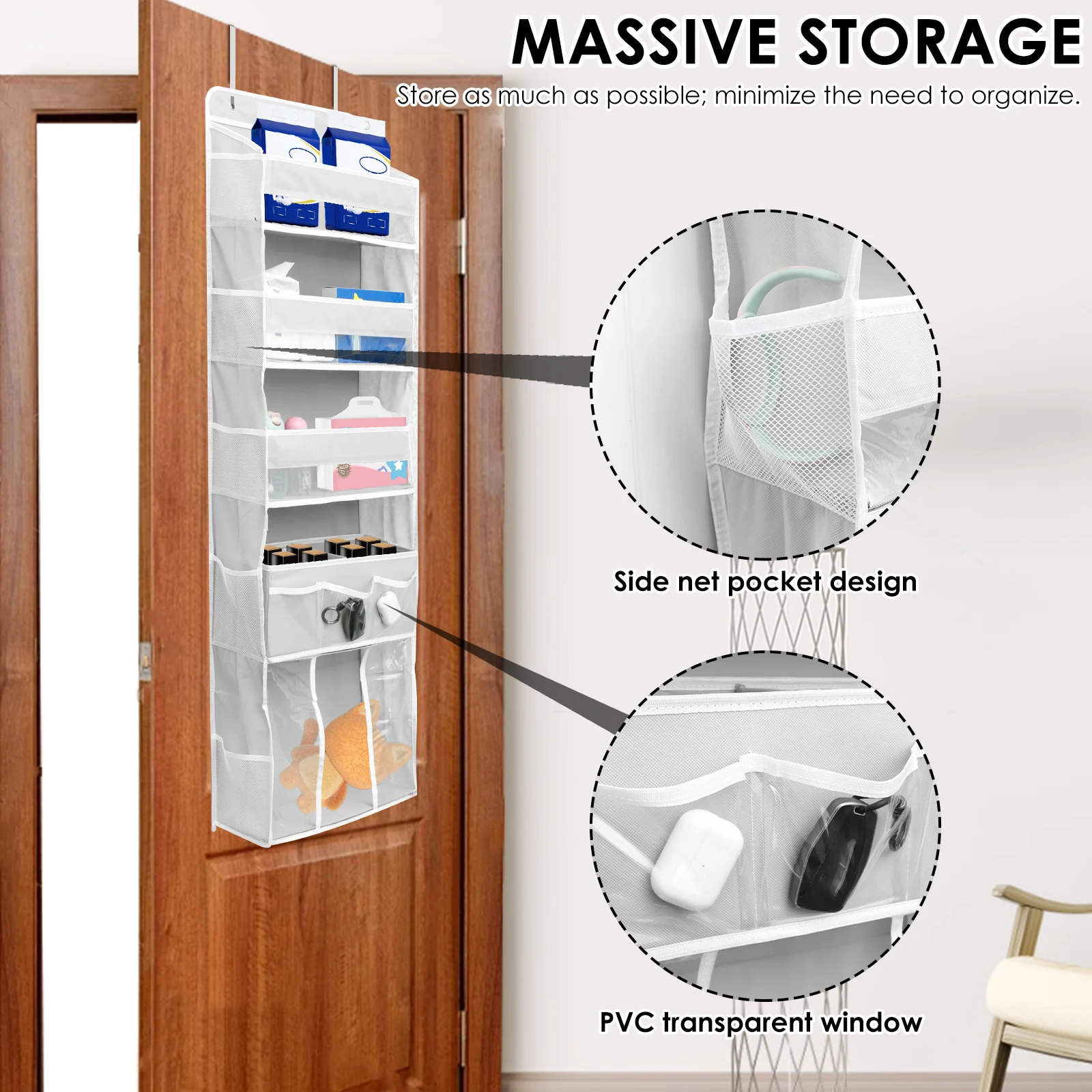 Foldable Nonwoven Door Hanging Storage Organizer Bag