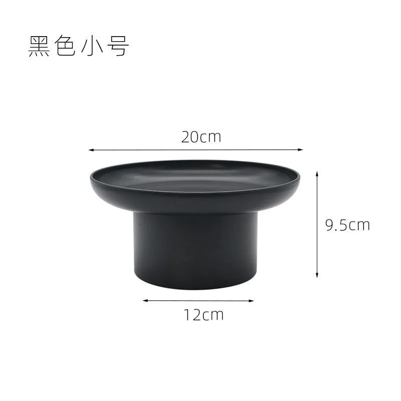 Round Black White Decorative Tray Storage Organizer ABS Tray Fruit Perfume Cosmetic Tray Home Decor Plates Simple Storage Plate 5
