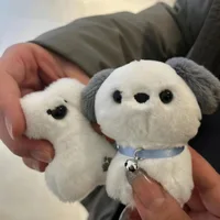 Cartoon Cute Magnetic Puppy Bone Plush Doll Keychain Pendant Creative Couple Backpack Decoration Pendant Doll Gifts 2