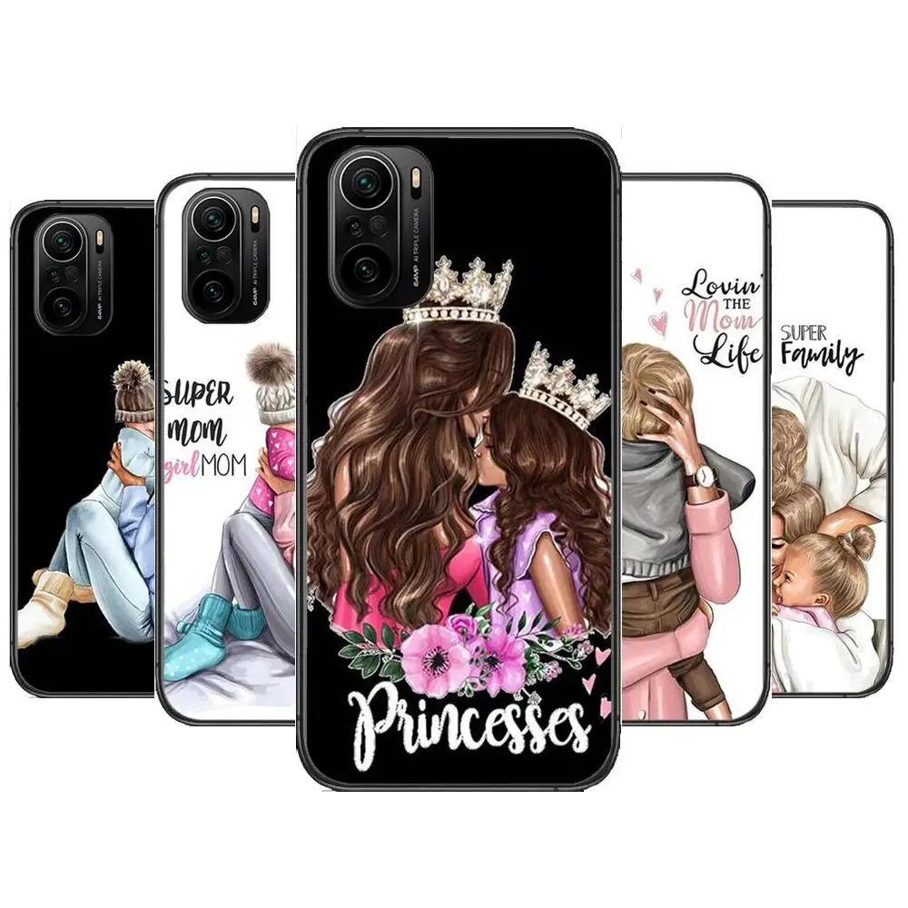 

Mom and Baby Dad Phone Case For xiaomi redmi POCO F1 F2 F3 X3 Pro M3 9C 10T Lite NFC Black Cover Silicone Back Prett mi 10 ultra