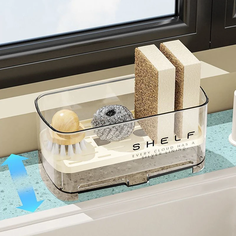 Kitchen Sink Organizer Drain Rack Self-draining Shelf Sponge Holder Dishcloth Faucet Storage Soap Drainer Kitchen Accessories - 3