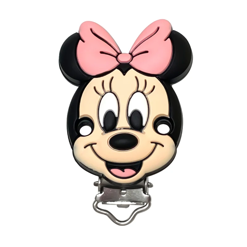 10pcs Silicone Mickey Mouse Donald Duck BPA Free Teething Infant Chewable Dummy Necklace Pacifier Toy Accessories teething toys pacifier accessories baby silicone accessories