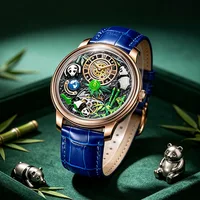 Montres PINDU à cadran panda tridimensionnel pour hommes, montres mécaniques entièrement automatiques de luxe haut de gamme, transparentes et ajourées 1